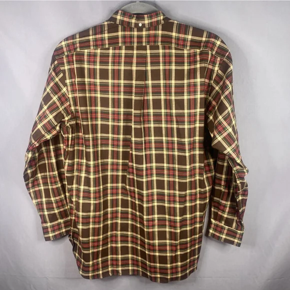Ralph Lauren Shirt Mens Large Brown Cotton Plaid McMeel Button Down - Picture 2 of 10